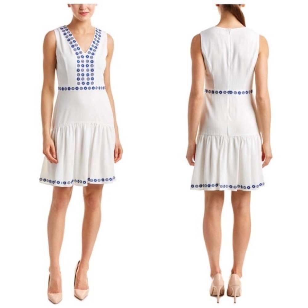 SHOSHANNA Dress Embroidered Studded Honeymoon 6 - Picture 2 of 6